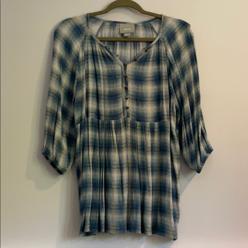 Maeve plaid babydoll top
